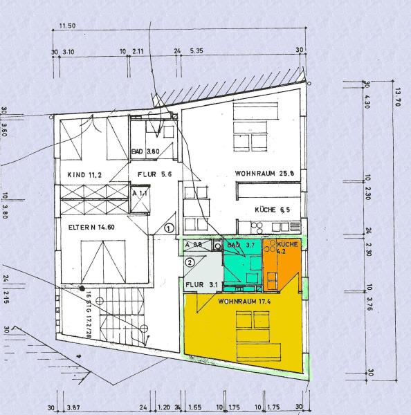 Pfaffenhofen - 1-Zimmer Stadtwohnung mit Einbauküche in 3-Parteienhaus - kein Balkon